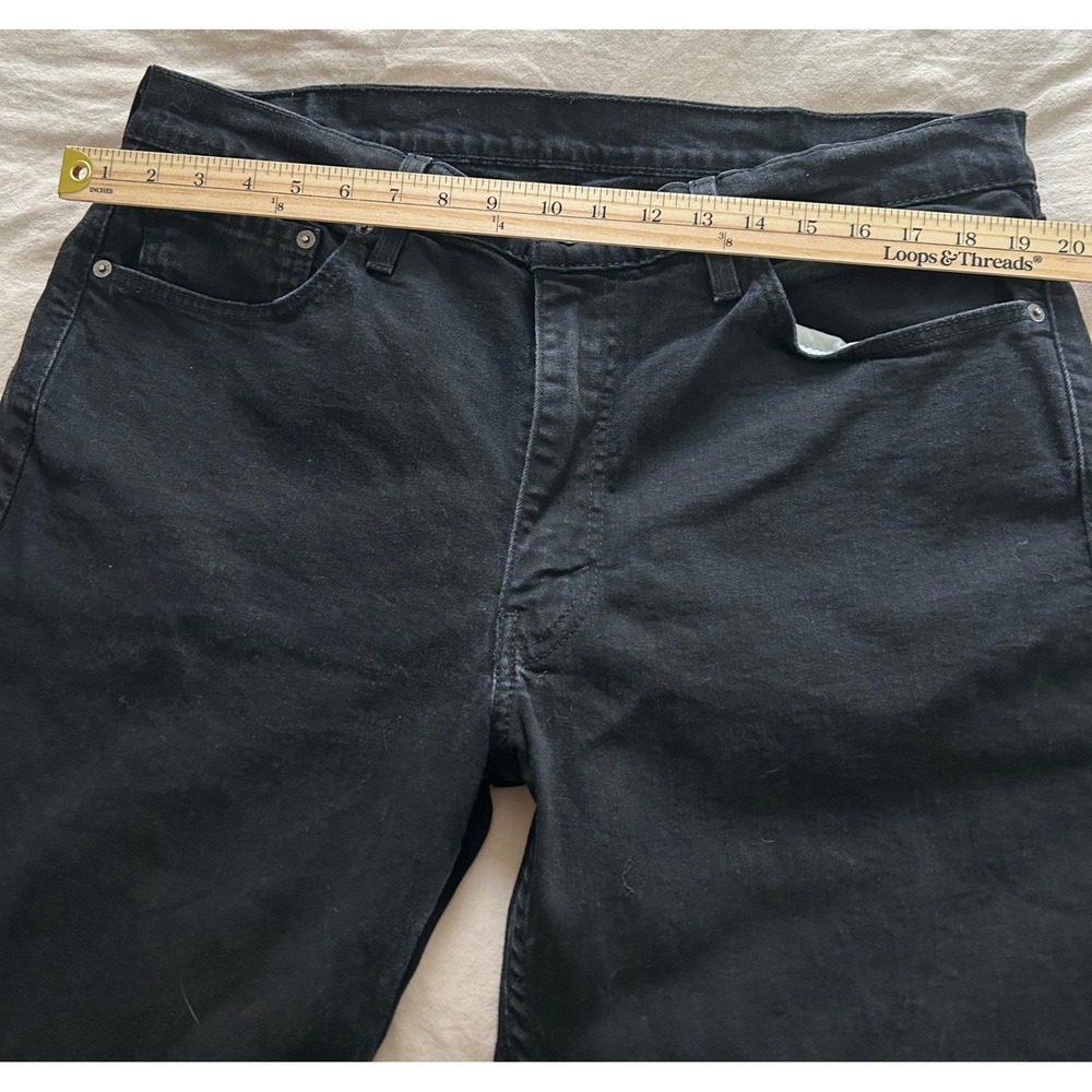 Levi Strauss Mens Black WaterLess Straight Leg Denim Jeans Size 38x30